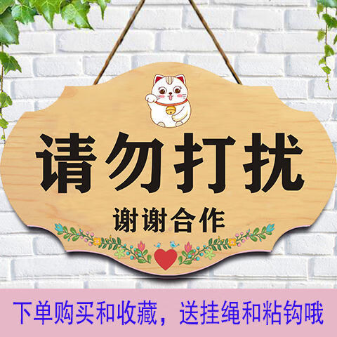 请勿打扰门牌创意可爱工作中会议中提示挂牌学习中休息中门牌定制