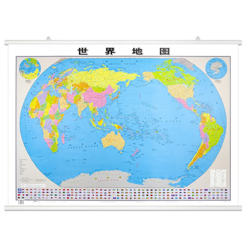 中国地图+世界地图 2023新版 世界地理图挂图 1.1*0.8米 办公室家用 世界地图