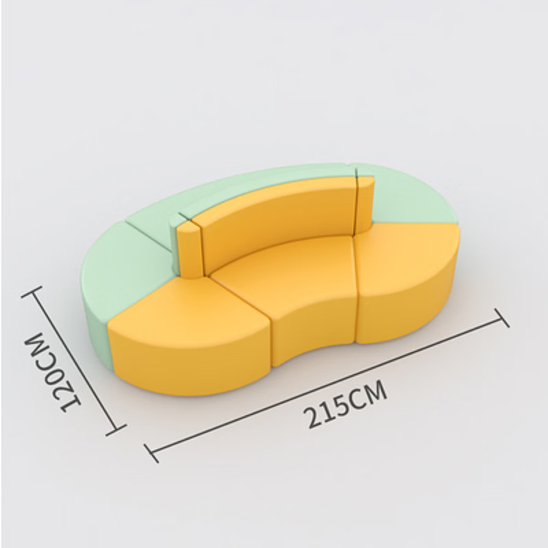百媛 创意异形公司休息区s形沙发弧形组合双面卡座培训机构银行大厅