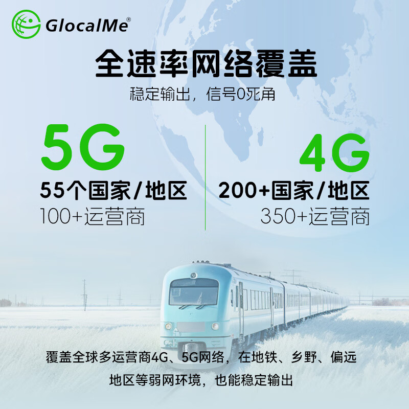 GlocalMe全球出国WiFi5G高速打游戏便携随身无线零漫游免插卡出国旅游出差留学专用 黑色(国内1200G+国外单国100G) 黑色
