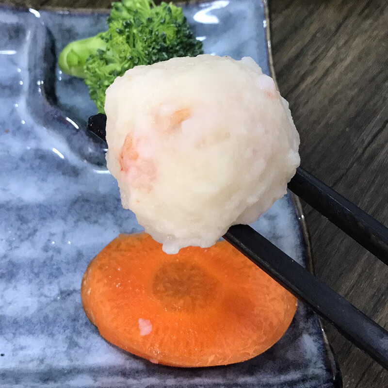 顶吉渔虾滑大颗粒国产虾滑手打虾丸火锅丸子火锅食材健康轻食家用 虾滑100g*9袋