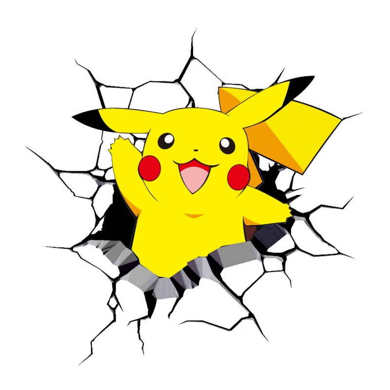 防水装饰贴后档保险杠贴纸高人气qy 破洞款【皮卡丘拥抱款】18厘米