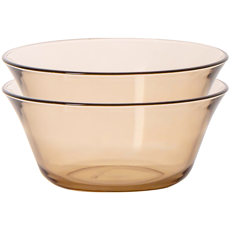 京东特价，有券的上：乐唯诗（NERVISHI） 乐唯诗 欧式茶色玻璃碗 茶色沙拉碗 2个