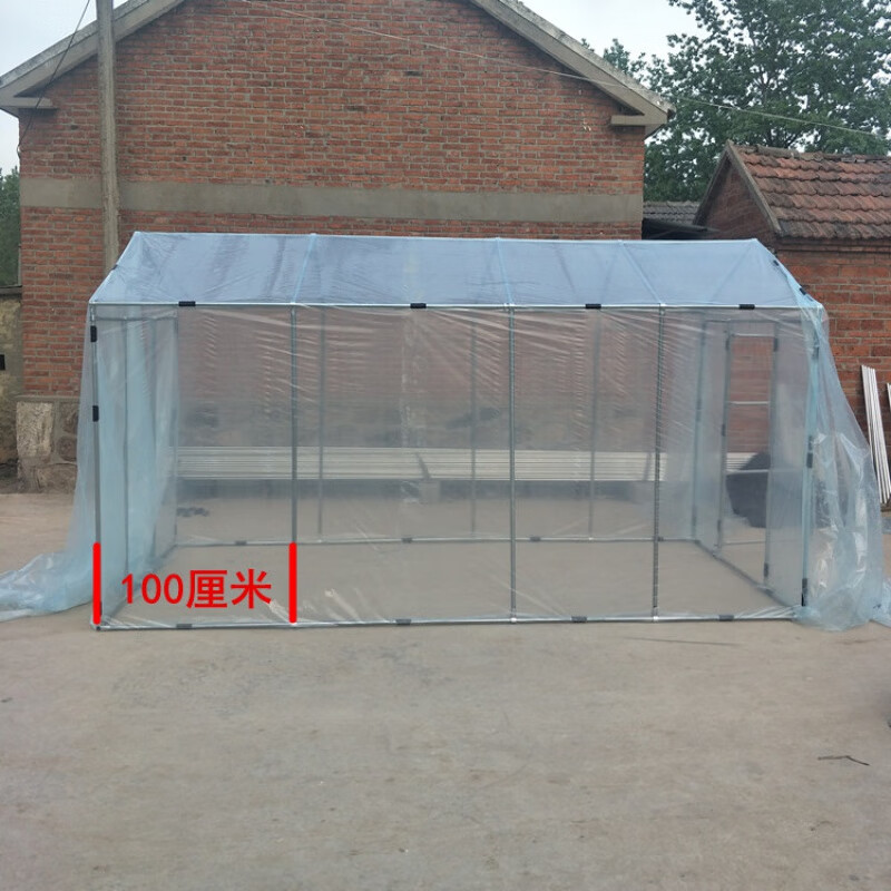 家用温室花房多肉防水防晒植物大棚骨架钢管阳台楼顶花棚暖房保温2米宽2米长2 25米高 送膜 虎窝购
