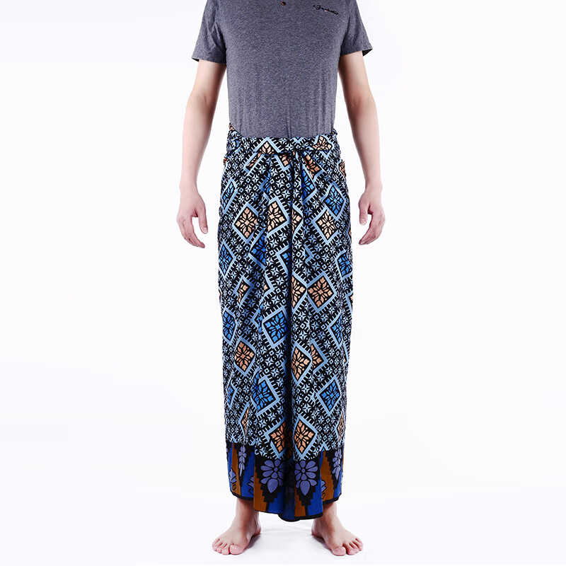 裙云南泰国缅甸纱笼裙sarong笼基民族服装傣族半身筒裙裹裙 香芋蓝