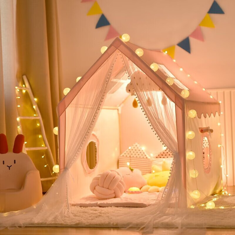 小斑鸠（little dove）儿童帐篷室内游戏屋男女孩玩具礼物 梦幻小屋(含2米棉垫+实木杆)