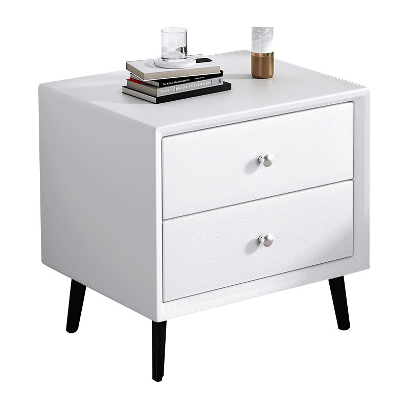 【送货上门】工来工往床头柜子收纳柜储物柜床头柜卧室现代简约边柜床头桌科技布小柜子置物柜床头柜小实木 白色科技布49*45*37cm