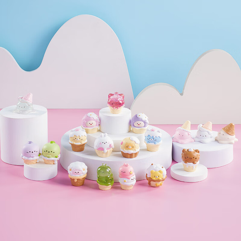 悠简森活雪糕自由迷你盲袋可爱树脂小公仔萌粒潮玩盲盒卡通玩偶小摆件