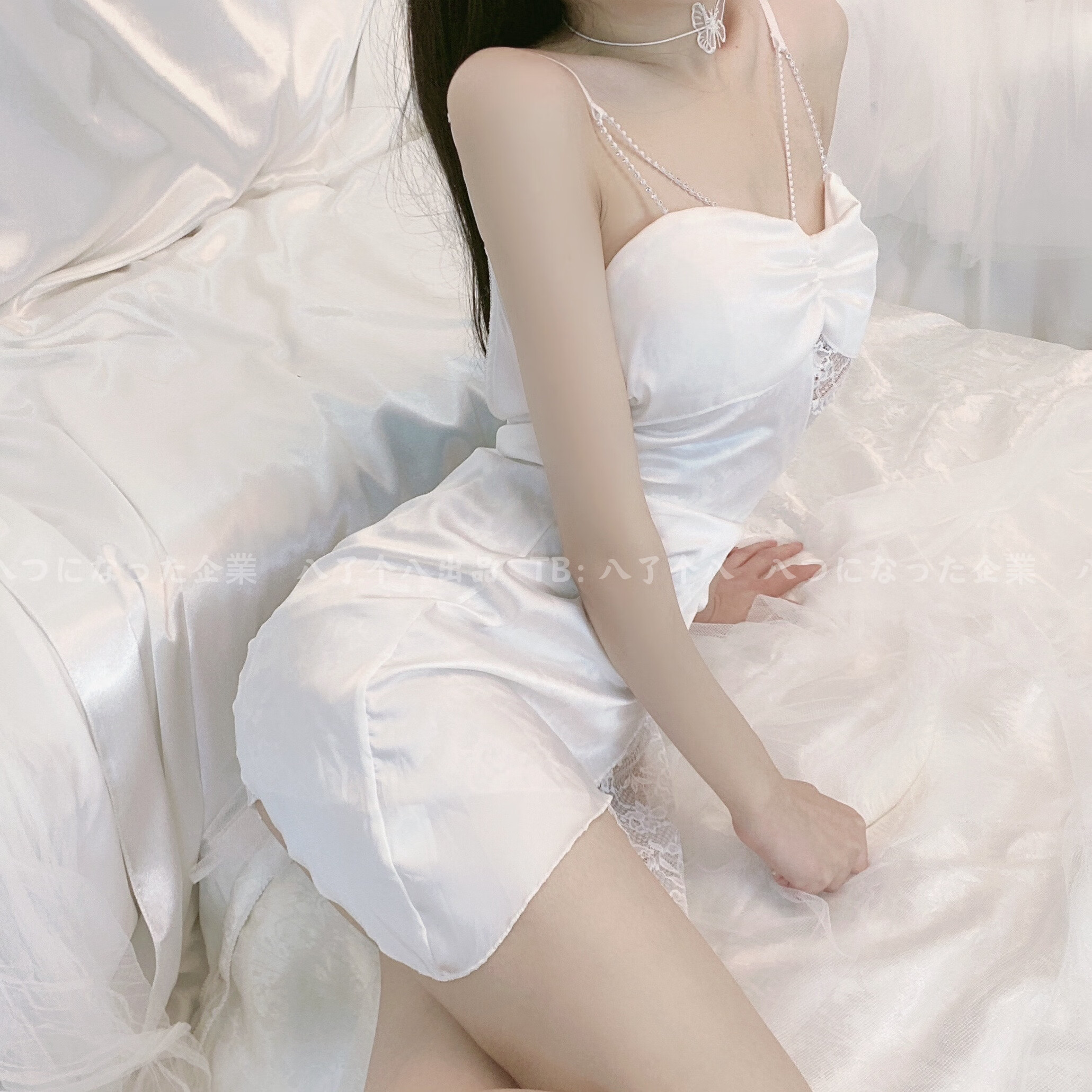 夫妻刺激情趣内衣情绪睡衣大码性感冰丝绸小胸带胸垫透明蕾丝吊带套装