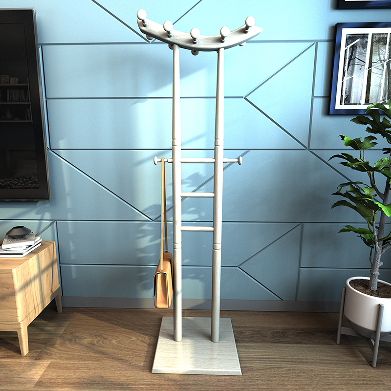办公室衣架 实木落地新中式挂衣架创意衣帽架卧室客厅挂衣服架子办公