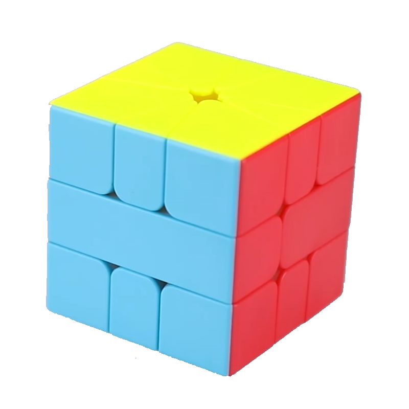 顺滑专业比赛实色三阶魔方儿童学生玩具礼物 彩色sq1魔方 含教程