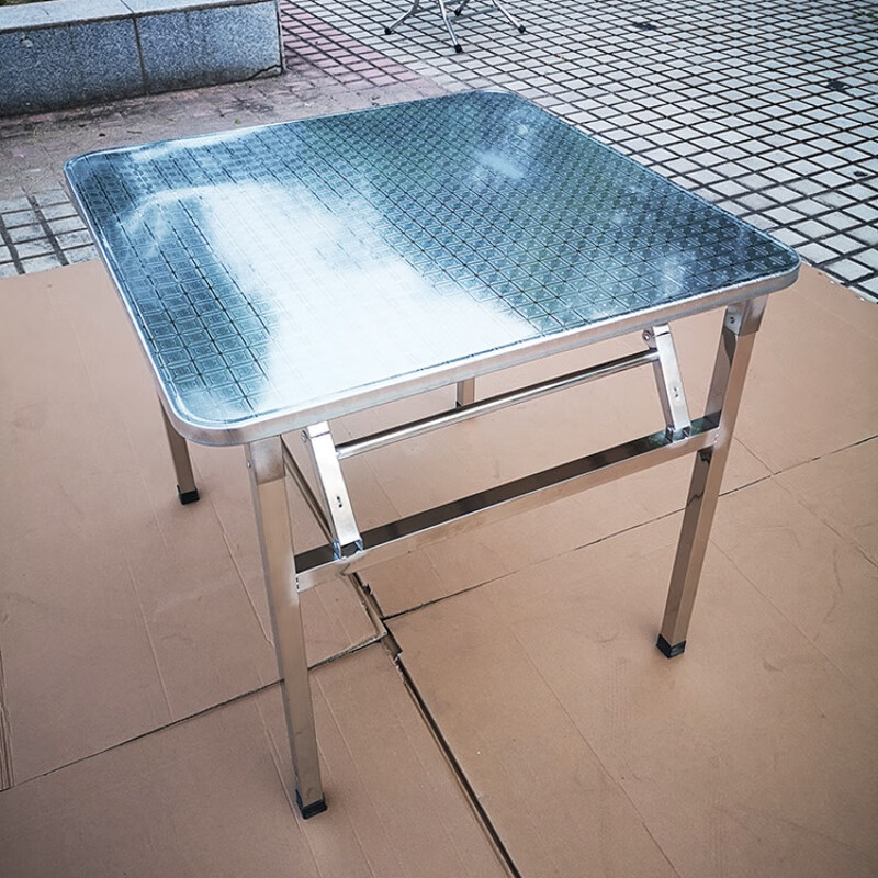 琛宇便携式一体折叠不锈钢方桌子现代简约户外摆摊出租房新型正方形桌