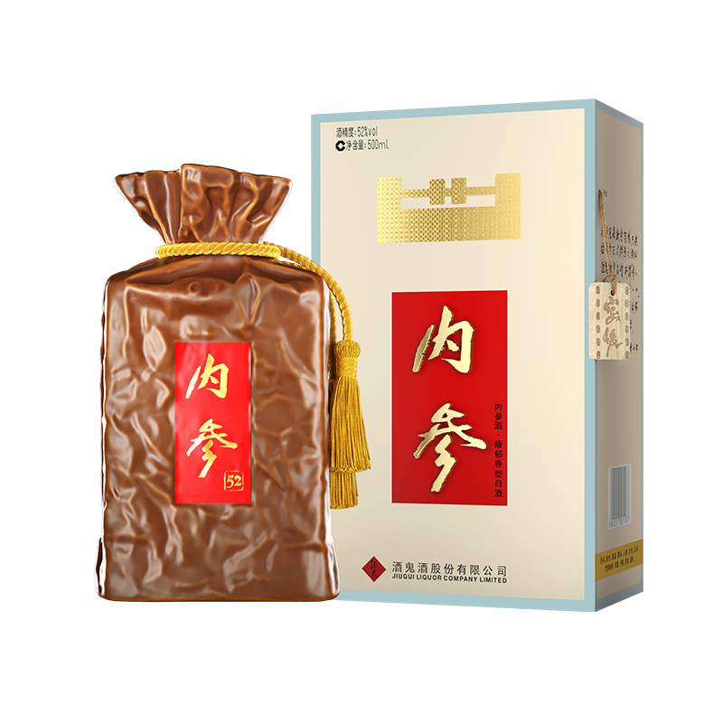 plus会员：酒鬼（JIUGUI） 酒鬼酒52度内参500ml馥郁香型盒装白酒 52度 500mL 1瓶