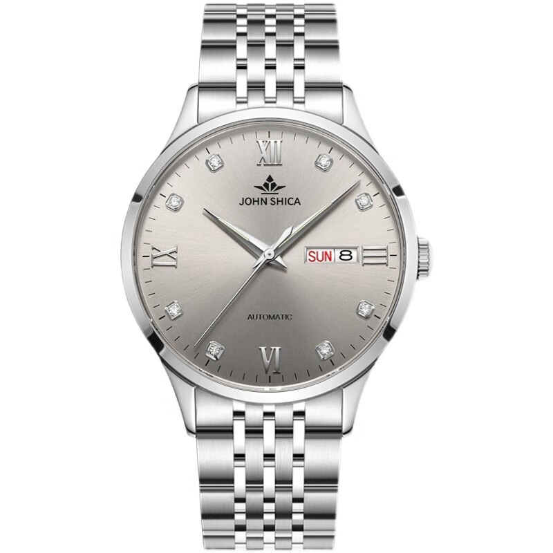 johnchica尊尼世家博雅男士全自动机械表防水蒗琴2024款瑞士手表 灰面