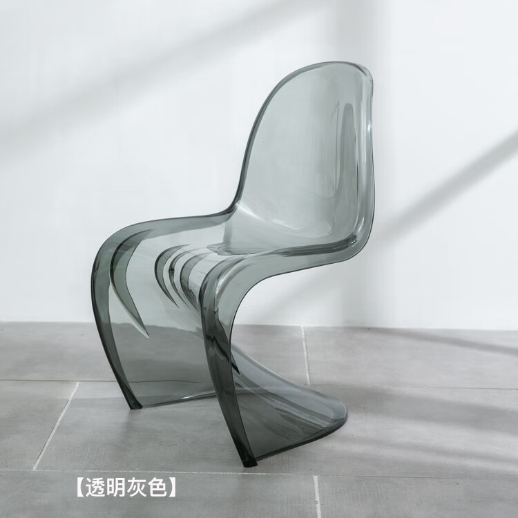 趣槐潘东椅美人创意亚.克力塑料餐椅幽灵椅水晶凳子透明椅子 透明烟灰.色 PC