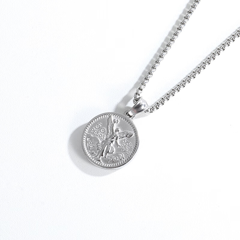 托托贴贴 古币项链 幸运之币双面复古图案幸运硬币项链男女潮牌高街sn
