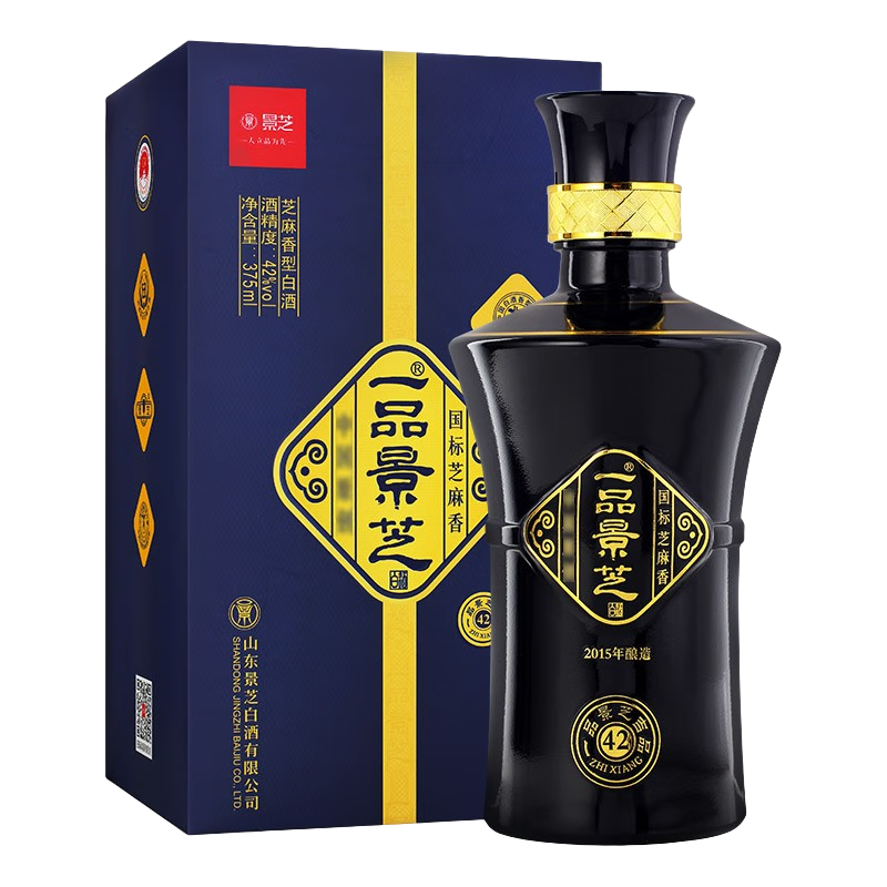 景芝一品景芝吉品 芝麻香型白酒 山东酒 42度 375mL 1瓶 吉品单支
