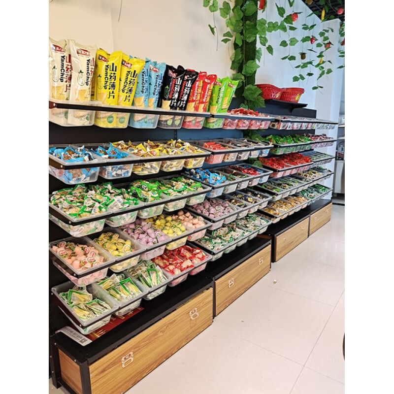 居威尼超市便利店散货散称饼干散装进口零食货架靠墙小卖部多层散称
