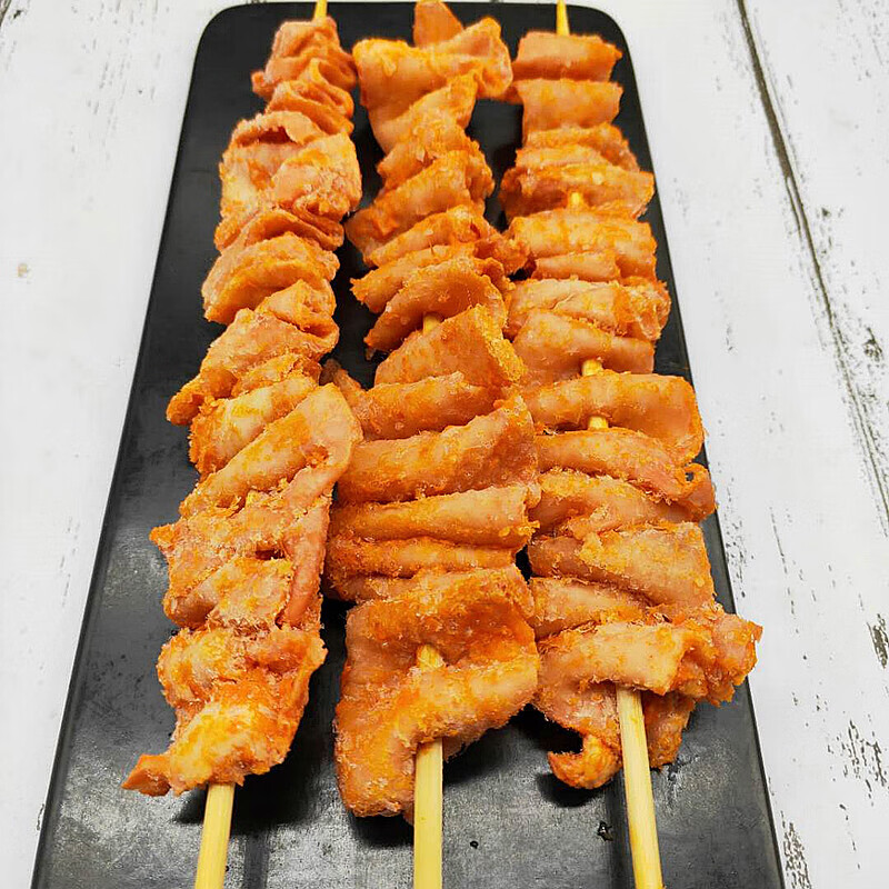 虎钢馋鸡皮串油炸弯弯香辣脆皮串奥尔良风味鸡皮鸡肉串烧烤食材20串