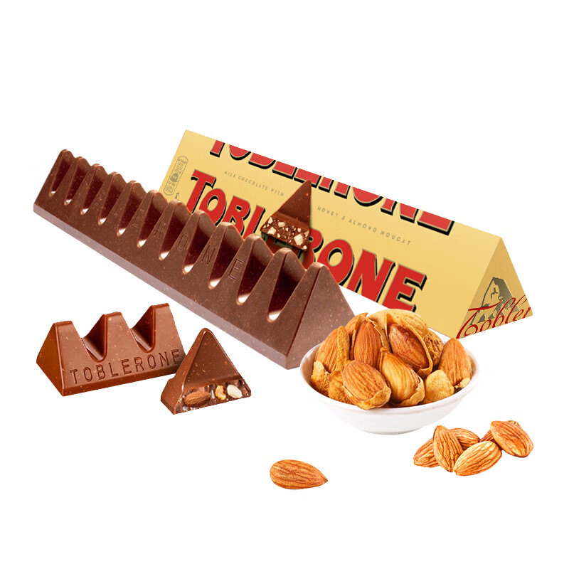 三角（Toblerone）瑞士牛奶巧克力含蜂蜜及巴旦木糖100g 母亲节礼物520情人节礼物