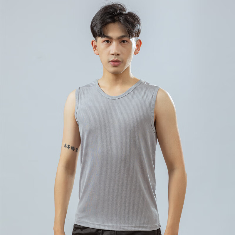 京噶背心男宽肩冰丝速干冰丝背心男士夏季薄款外穿健身跨栏运动坎肩宽