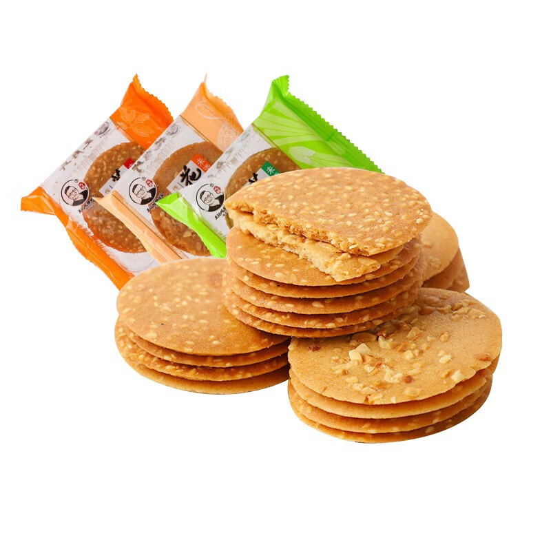 谷威芝麻薄片饼干香葱多口味食品孕妇儿童零食传统糕点心 芝麻味 500g