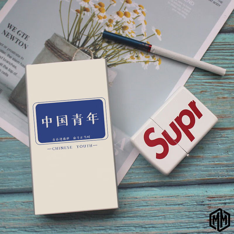 潮流文字烟盒铝合金可爱文艺流行表情包细烟藏烟男女图片定制 中国