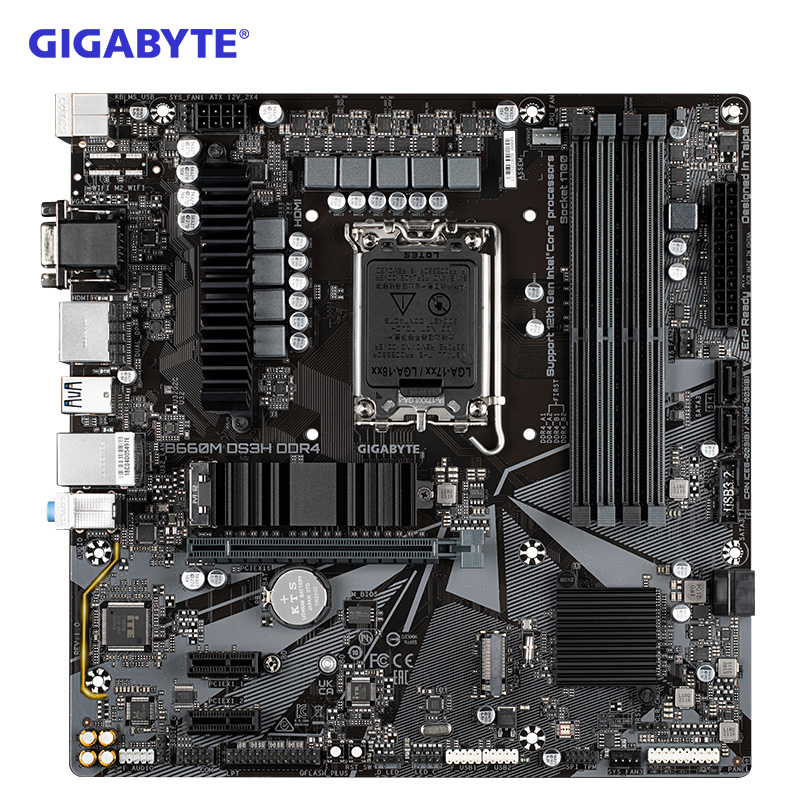 技嘉B660M DS3H DDR4主板支持CPU12代酷睿12400F(Intel B660/LGA 1700)