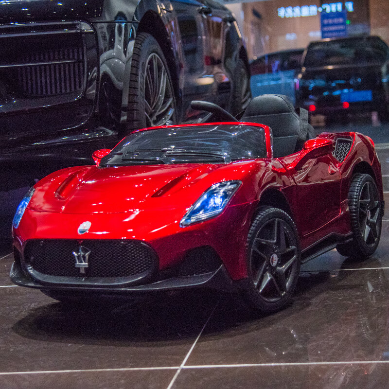 跑车遥控玩具车可坐人大小男女孩双驱宝宝童车 红色双驱 早教 遥控