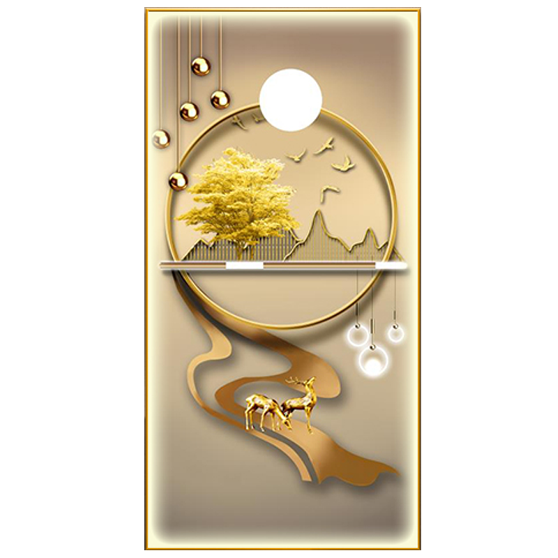 墨派 入戶玄關(guān)裝飾畫豎版帶燈LED發(fā)光畫現(xiàn)代輕奢客廳走廊背景墻壁掛畫 愛心之象 50*100cm(LED燈畫/遙控插電款)