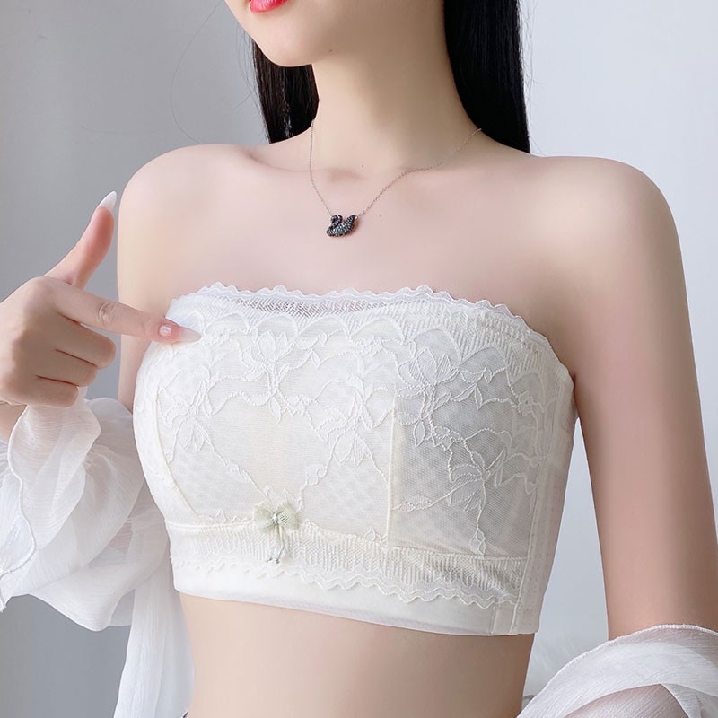 无肩带内衣女调整型收副乳防下垂全包容防走光聚拢防滑裹胸性感抹胸无