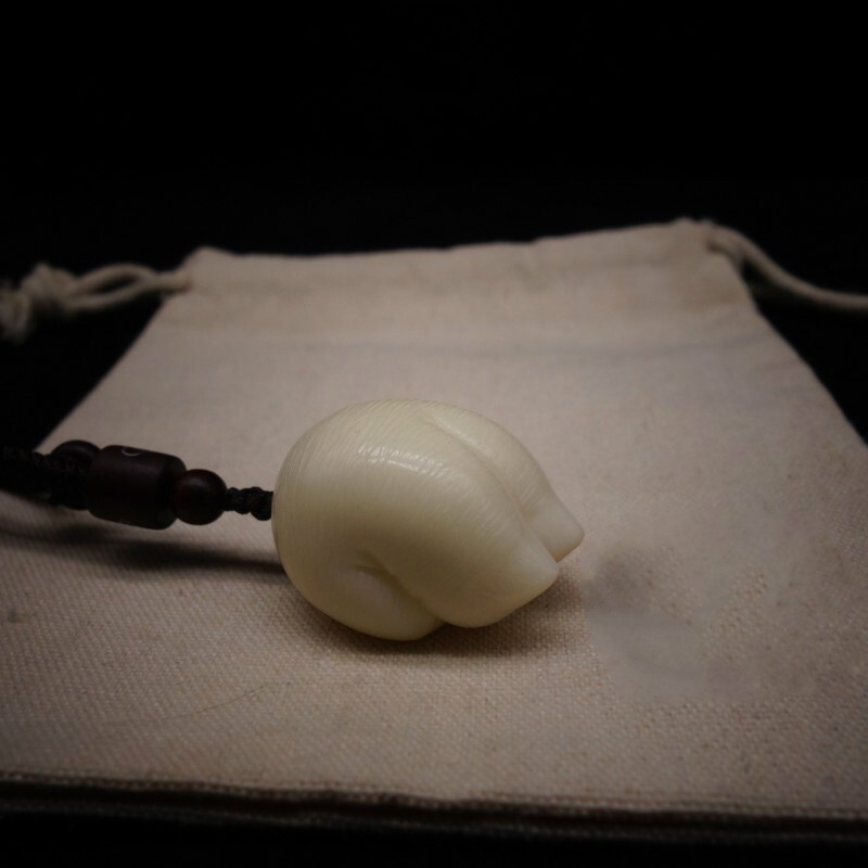 豪珠 象牙果小猪蹄车钥匙挂件吊坠 手工雕刻 金榜题名 生意顺手 图片