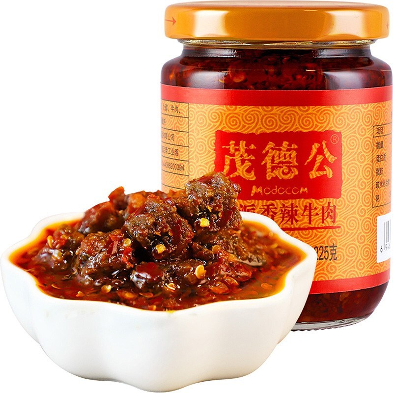 茂德公 辣椒酱下饭菜225g牛肉酱拌饭酱 拌面辣酱调味品调料 微辣 香辣