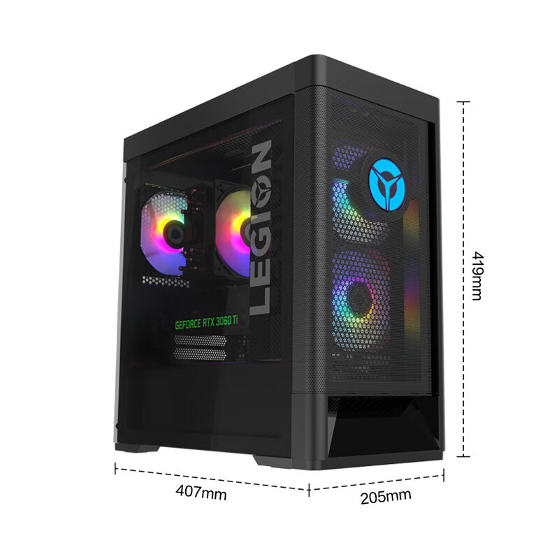 联想(Lenovo)拯救者刃7000P AMD游戏台式电脑主机(R7-5800 RTX3060Ti 8GB LHR显卡 16G 512G ARGB侧透)