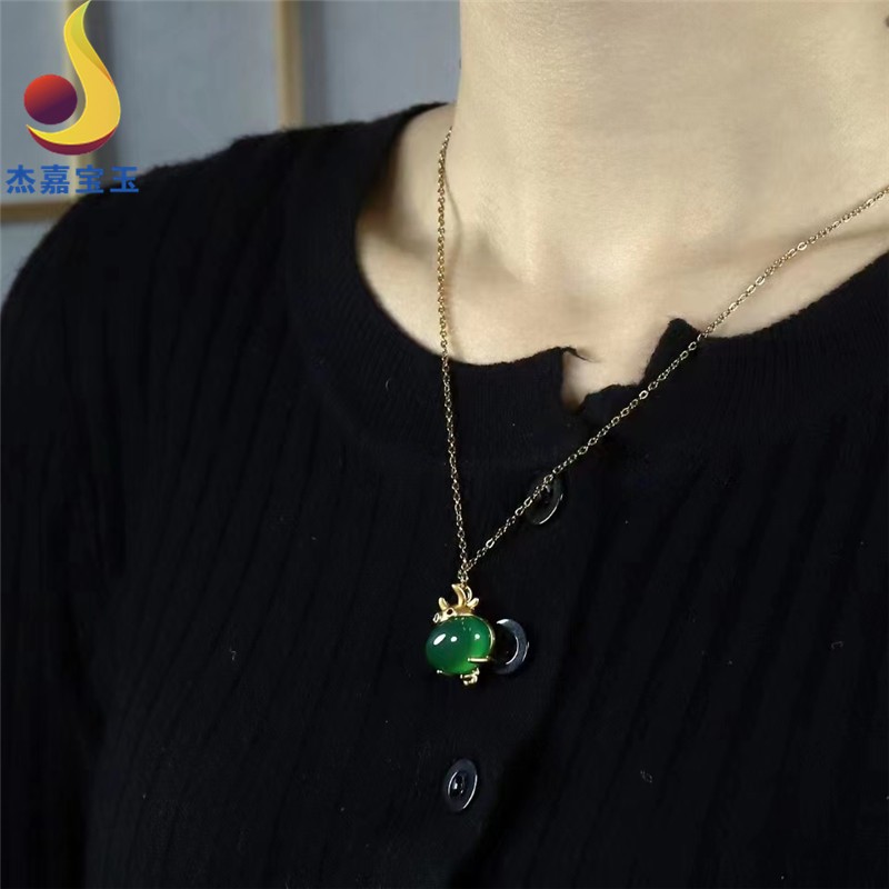 杰嘉宝玉   原创新款【才华横溢】生肖牛玛瑙玉坠玉佩男女款礼物带证书