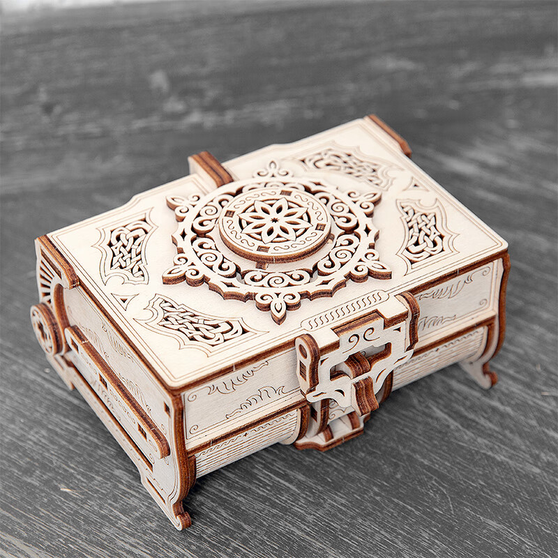 咔乐哆木质音乐盒八音盒天空之城手工拼装制作组装玩具立体拼图创意礼物 八音宝盒