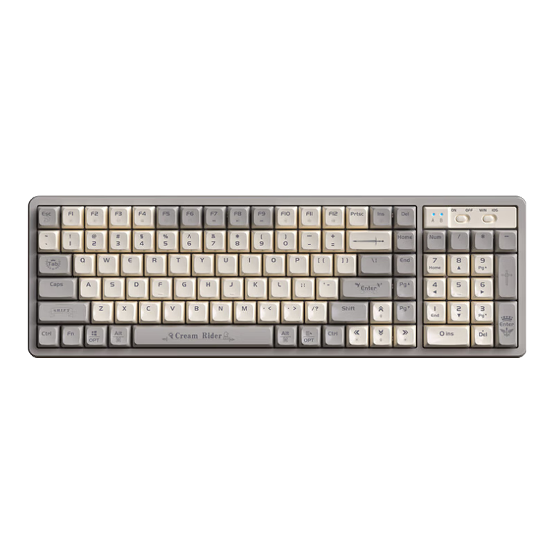 狼途（LANGTU）GK102奶油騎士有線機械鍵盤 全鍵熱插拔 混彩燈效 人體工學(xué) 青軸