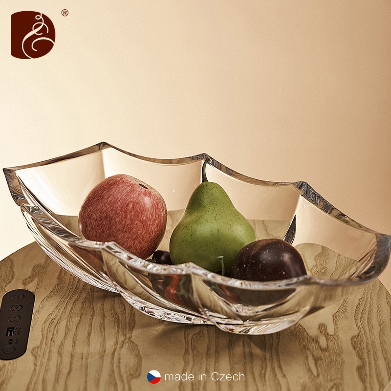 捷克进口(duende)高档水晶玻璃果盘 时尚创意香蕉船水果盘欧式客厅