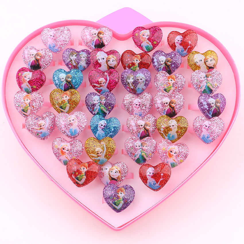 沁度儿童戒指卡通戒指可爱女孩公主水钻水晶戒指儿童饰品戒指宝宝礼物