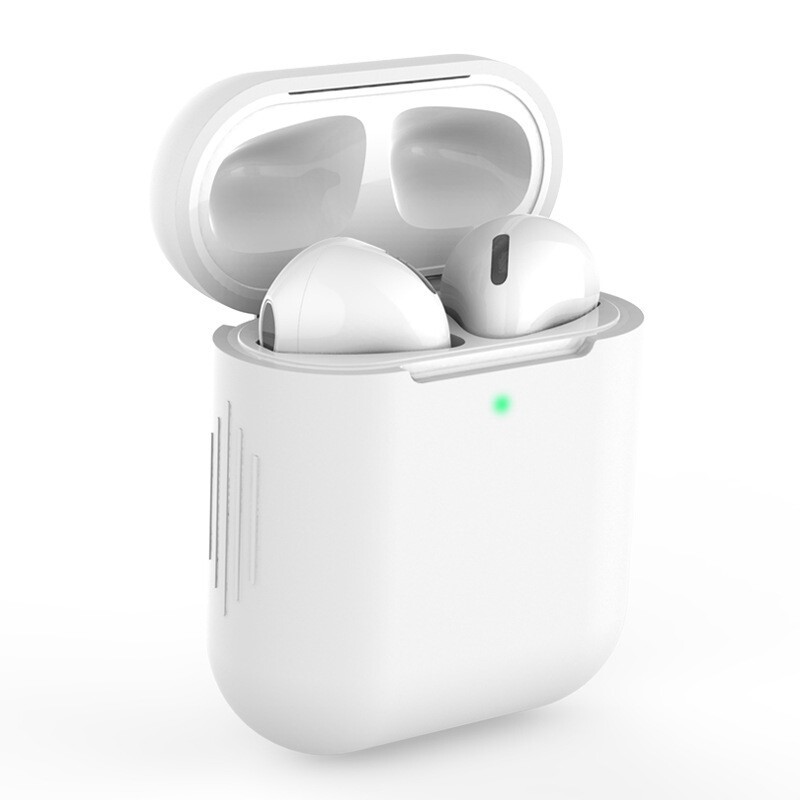 赛瑟 蓝牙无线耳机保护套i12液态硅胶套适用于苹果1/2代耳机保护壳纯白软性一体套 液态硅胶【Airpods 1/2】通用耳机套【白色