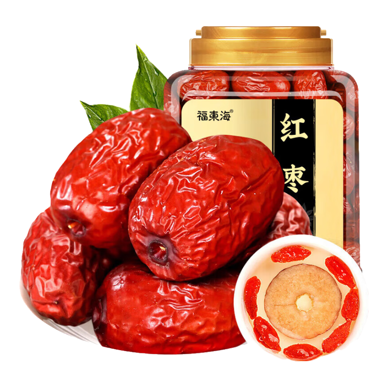 福東海紅棗250g 無添加 新疆大棗灰棗皮薄核小大棗干棗 養(yǎng)生茶干果零食