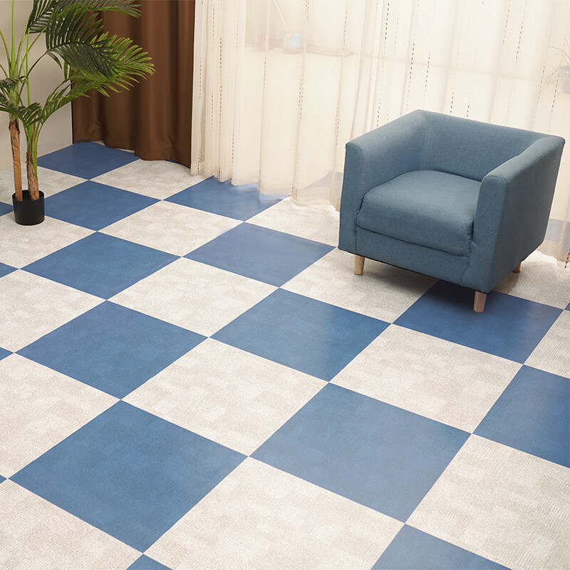 中赤铺地面的地皮革 地板纸防水耐磨仿真木纹 地板革水泥地直接 蓝