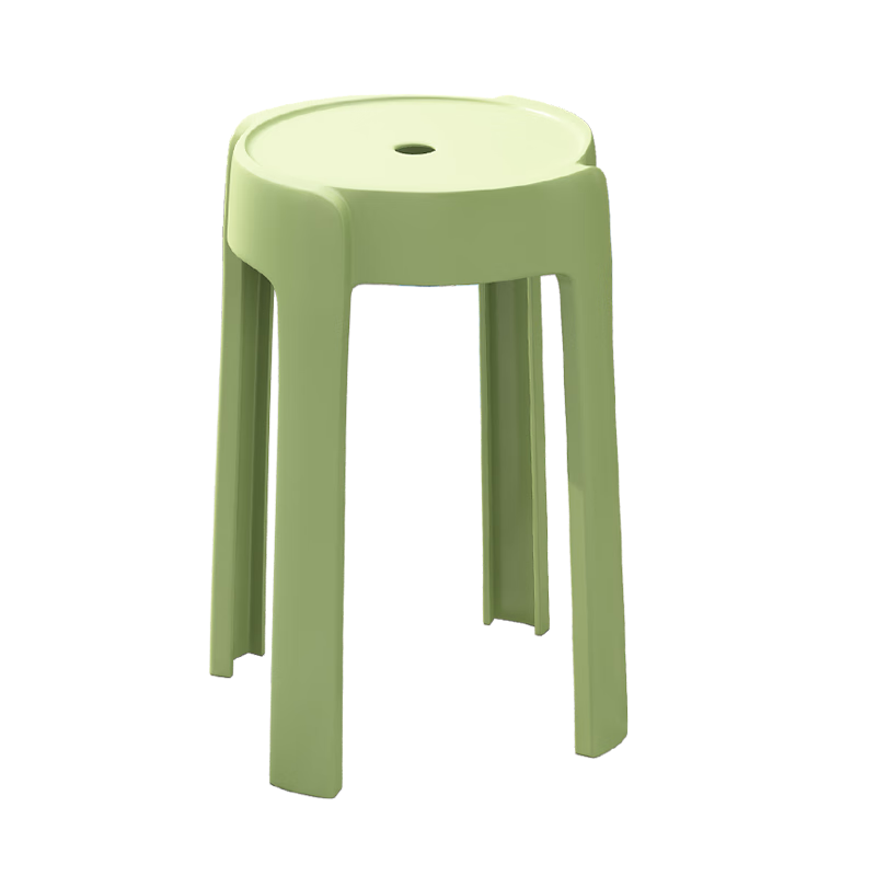 奥伦福特 凳子家用塑料凳子客厅圆凳餐椅餐凳高凳板凳胶凳加厚登子可叠放 加厚四把装-白黑灰卡其