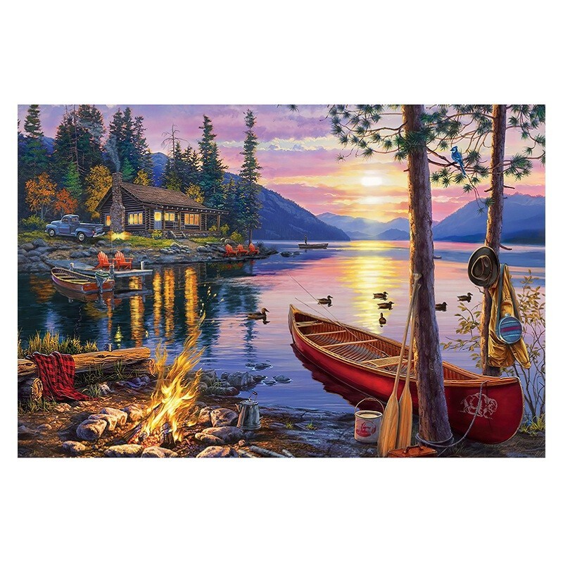 玩具堡拼图成人大颗粒儿童高难度玩具加厚多种规格油画世界名画节日礼