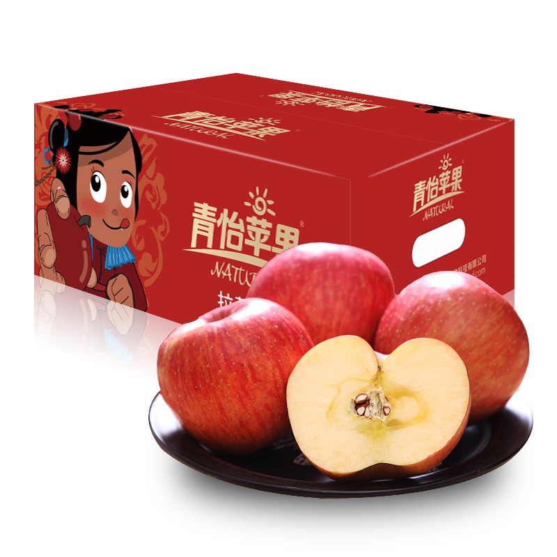 洛川苹果 青怡苹果水果 脆甜红富士 阳光大果9斤 单果180g以上 礼盒装 生鲜水果 新鲜时令水果