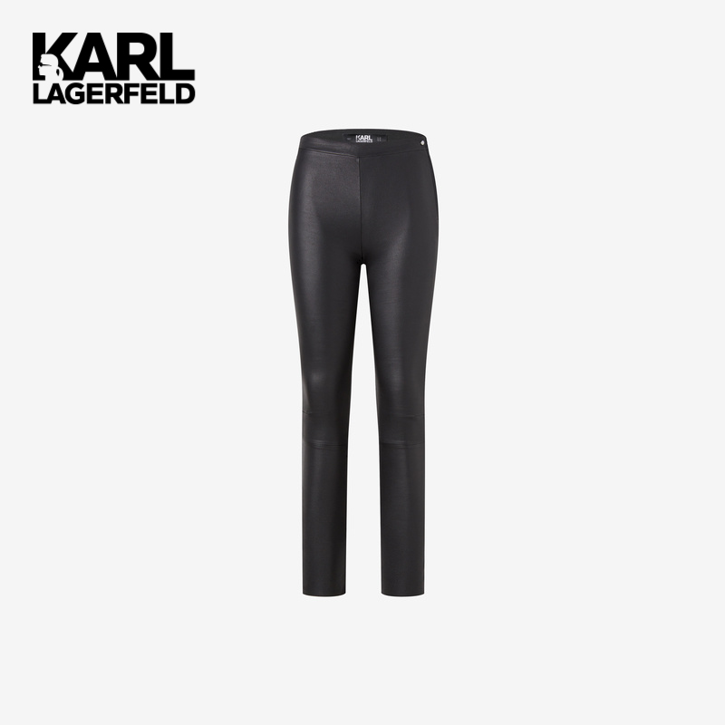 karl lagerfeld卡尔拉格斐春夏新款女士休闲皮裤子203w1900老佛爷轻奢