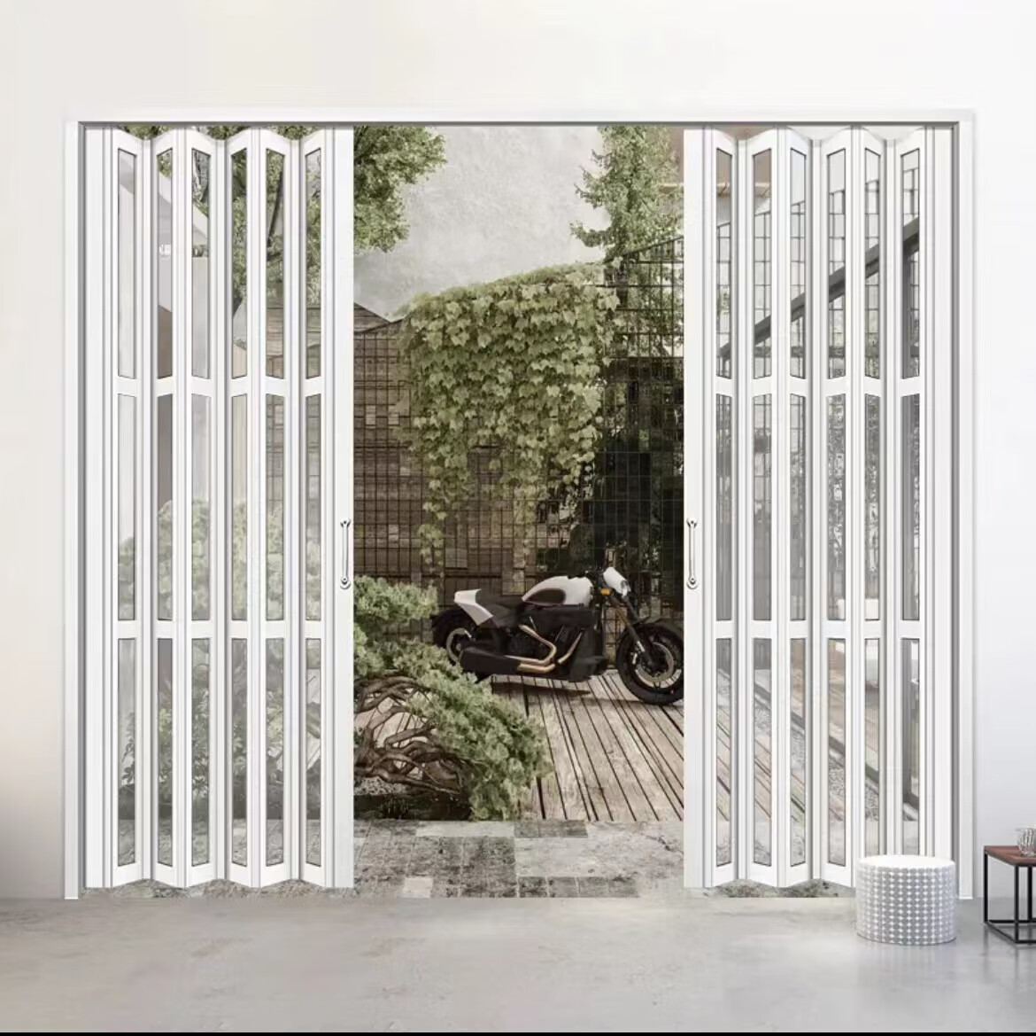 简凡宜铝合金折叠门开放式厨房推拉隔断门厨房开燃气简易无下轨隐形