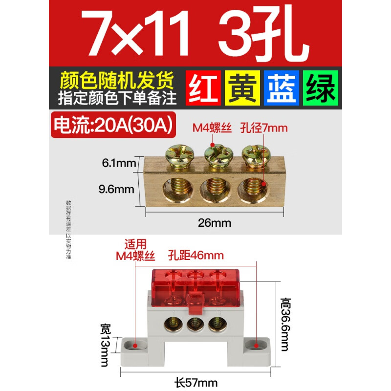 金兽零地条零线排a10彩色盖接零接地零地排汇流排配电箱铜排零地条