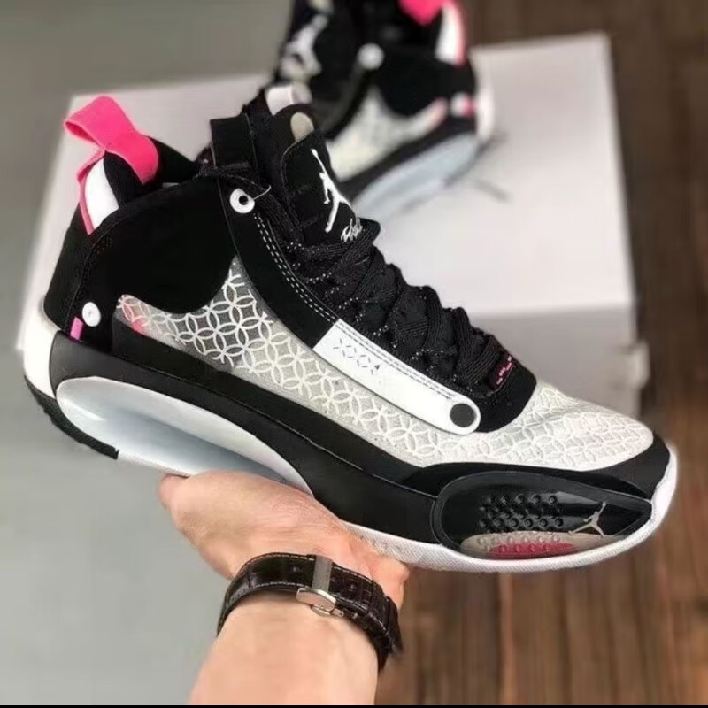 男篮球鞋aj34郭艾伦巴黎乔34首发白镭射男透气耐磨实战篮球鞋 洋红色