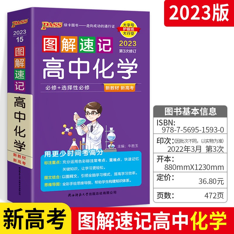 新高考适用PASS绿卡图解速记高中化学人教版RJ版必修+选修全彩版口袋书工具书